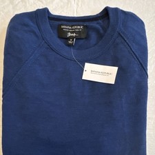 Banana Republic Italian Merino Yarn Blue Men's Pullover Sweater Crew Neck M