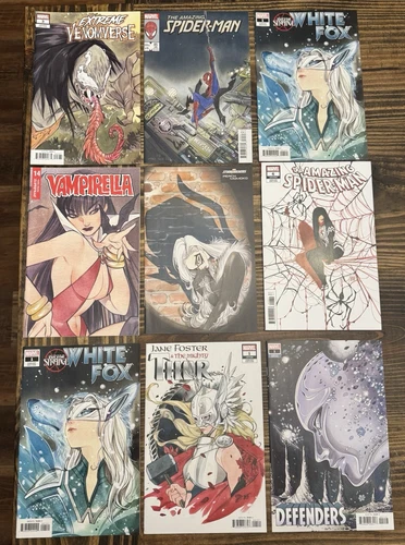 Peach Momoko Covers Comics Lot Spiderman Black cat Silver Surfer NM 9 Books