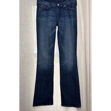 7 For All Mankind Bootcut Jeans Squiggle Pocket Dark Wash Denim Women's Size 28