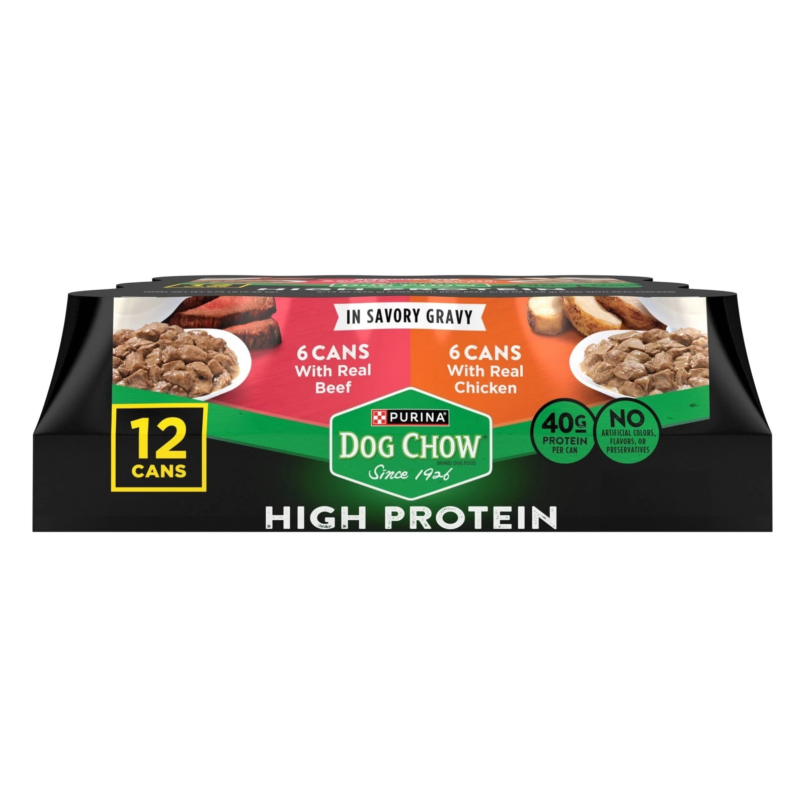 High Protein Dog Food Wet Recipe W/ Real Chicken/Real Beef In Savory