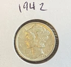 1942 Mercury Dime AU Lustrous Philadelphia WWII Era 90% Silver Winged Liberty ￼