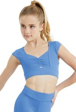 Dance Pre-owned Top Weissman MT10622-Pinch Front Top Blue Medium Child