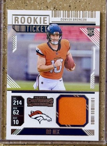 2024 Panini Contenders - Rookie Ticket Swatches Bo Nix #RTS-BNX (MEM, RC)