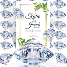36 Pieces Diamond Place Card Holders Acrylic Number Holders for Wedding Crystal