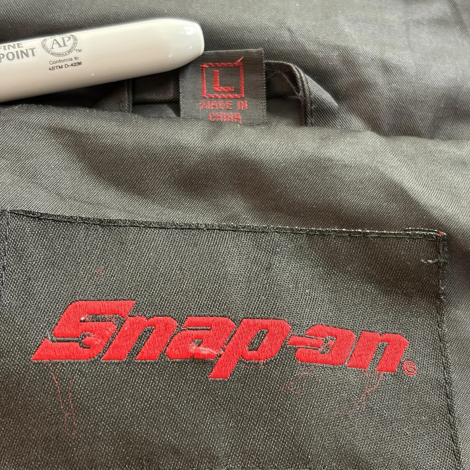 Snap-on Jacket Mens Large Black Gray Red Full Zip Insulated Bomber Embroidered - Image 2 of 4
