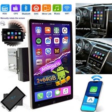 Rotatable 10.1" Android 15 Carplay Car Stereo Radio GPS WIFI 2 64GB Double 2 DIN