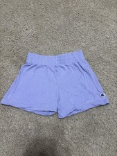 Champion Girls Purple Cotton Sweat Shorts Size 4 Elastic Waist Solid Pattern