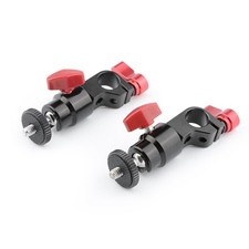 15mm Rod Clamp And Ball Head Mount Adapter 1/420 Thread 2 PCS Red