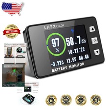 Accurate 500A Shunt Battery Monitor, 2.4" Color Screen, 16ft Wire, 8-100V RV/...