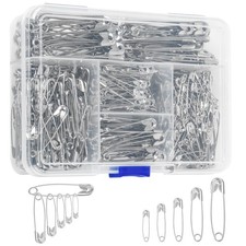 520 Pack Safety Pins, Assorted Size Bulk Silver Sewing Small