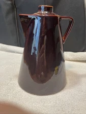 Vintage Leroux Liqueurs Dark Brown Stoneware Creme Decanter Jug