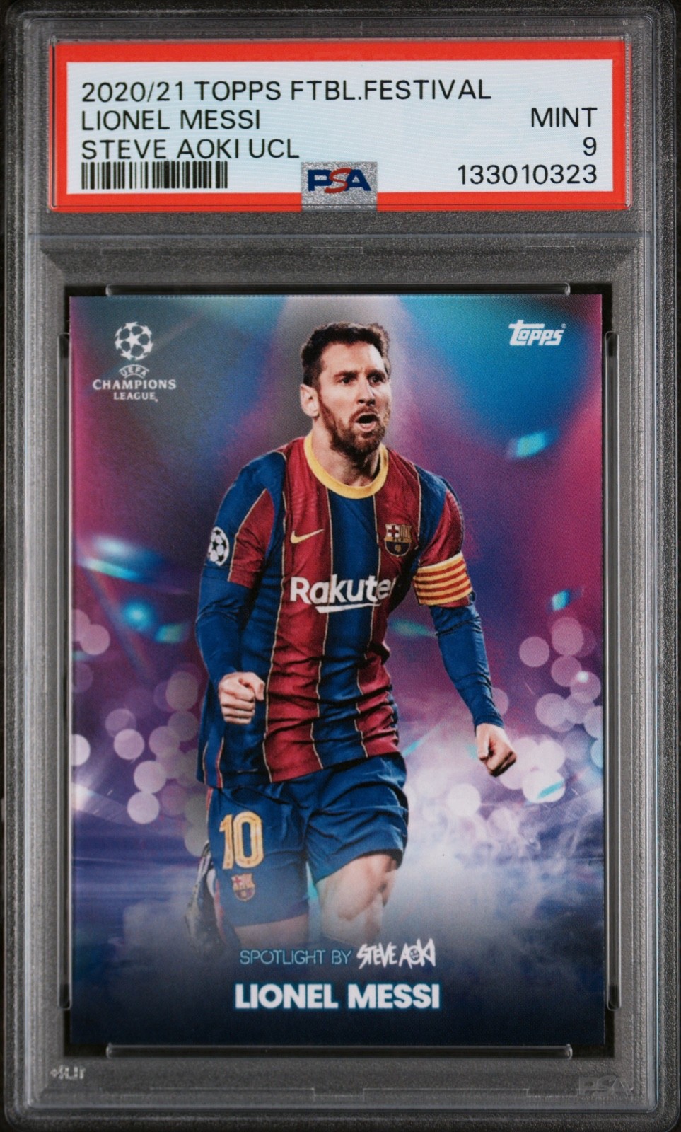 Lionel Messi 2020 Topps Soccer Festival *Steve Aoki* Barcelona Argentina PSA 9