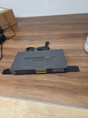 NETGEAR JGS516PE ProSafe Plus 16-Port Gigabit Ethernet Switch with PoE 8 Ports