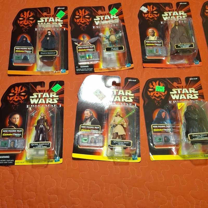 Hasbro Star Wars CommTech Chip Action Figures Lot 1999 Darth Sidious, Anakin