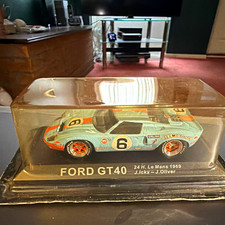 Ford GT40 #6 24H Le Mans 1969 Ickx/Oliver Blue/Orange Diecast w/Case