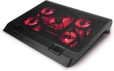 ENHANCE XL Gaming Laptop Cooler Pad w/ 5 Oversized LED Fans, Black/Red