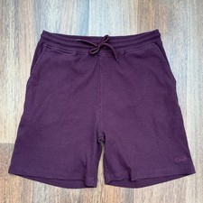 Mens ASOS Ribbed Aubergine Purple Drawstring Knee Length Shorts Size S VGC