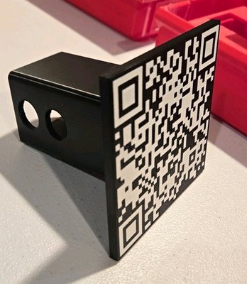 2 Inch Receiver Hitch Cover.  QR Code Of Monkey Flipping You Off.