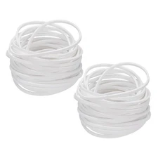 Faux Leather Cord Suede Cord, 5.5 Yards 2.6mm String, White, 2 Pack