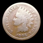 1864-L Initial L Pointed Bust Indian Cent Penny ---- Nice Coin ---- #978M
