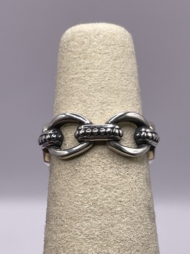 James Avery Retired Beaded Connected Links Ring Size 4.25 Sterling Silver