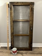 Antique Vintage Old Wood Wooden Exterior French Window Shutter Glass Door 16x36”