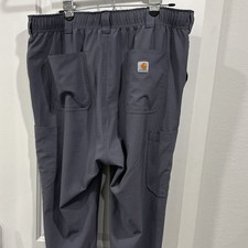 Carhartt Force Cross-Flex Modern Fit Scrubs Gray Jogger Scrub Pants Size 38 x 30