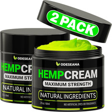  2 Pack Natural Hemp Cream - Maximum Strength Gel Rub to Soothe Discomfort - Cr