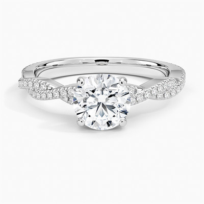 1.00CT 6mm Round Moissanite Engagement Ring 925 Sterling Silver GRA Certified