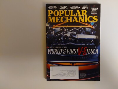 Popular Mechanics Magazine March/April 2022 World's First V-8 Tesla