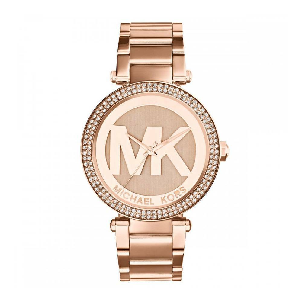 NEW MICHAEL KORS PARKER MK5865 ALL ROSE GOLD/CRYSTAL WOMENS  display picture 3
