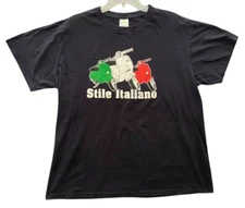Stile Italiano T-shirt 3XL More Euro 100% Cotton Italian Scooters Tour Travel