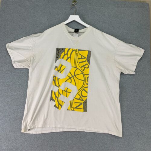 Jordan Shirt Adult 3XL White Yellow Jumpman 23 Graphic Basketball Athletic Mens - Picture 1 of 14