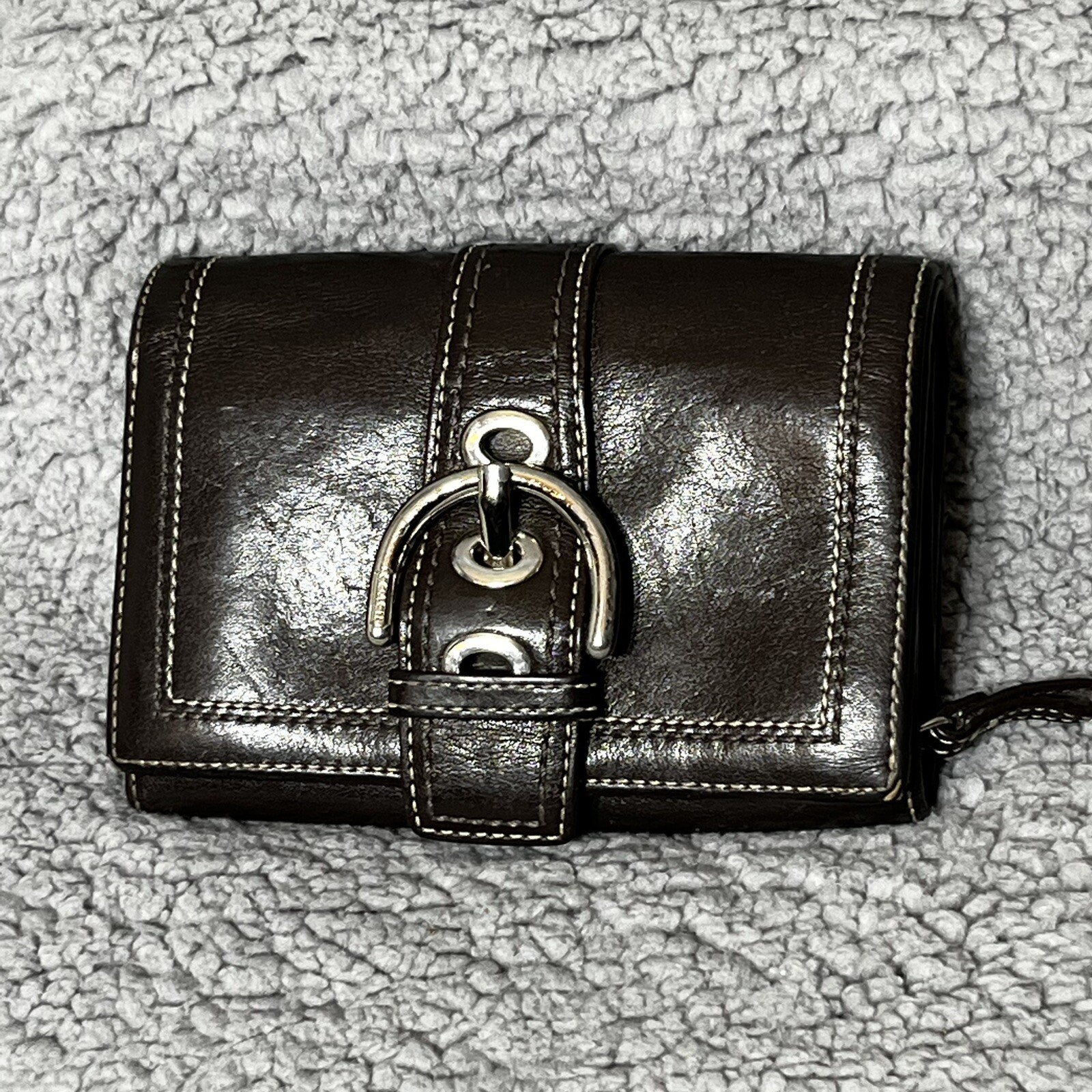 Coach Signature Mini Wallet Zip Around Card Case Brow… Gem