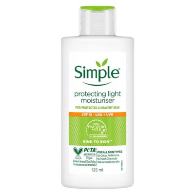 Simple Kind to Skin Protecting Light Moisturiser SPF 15 for Healthy Skin (125ml)