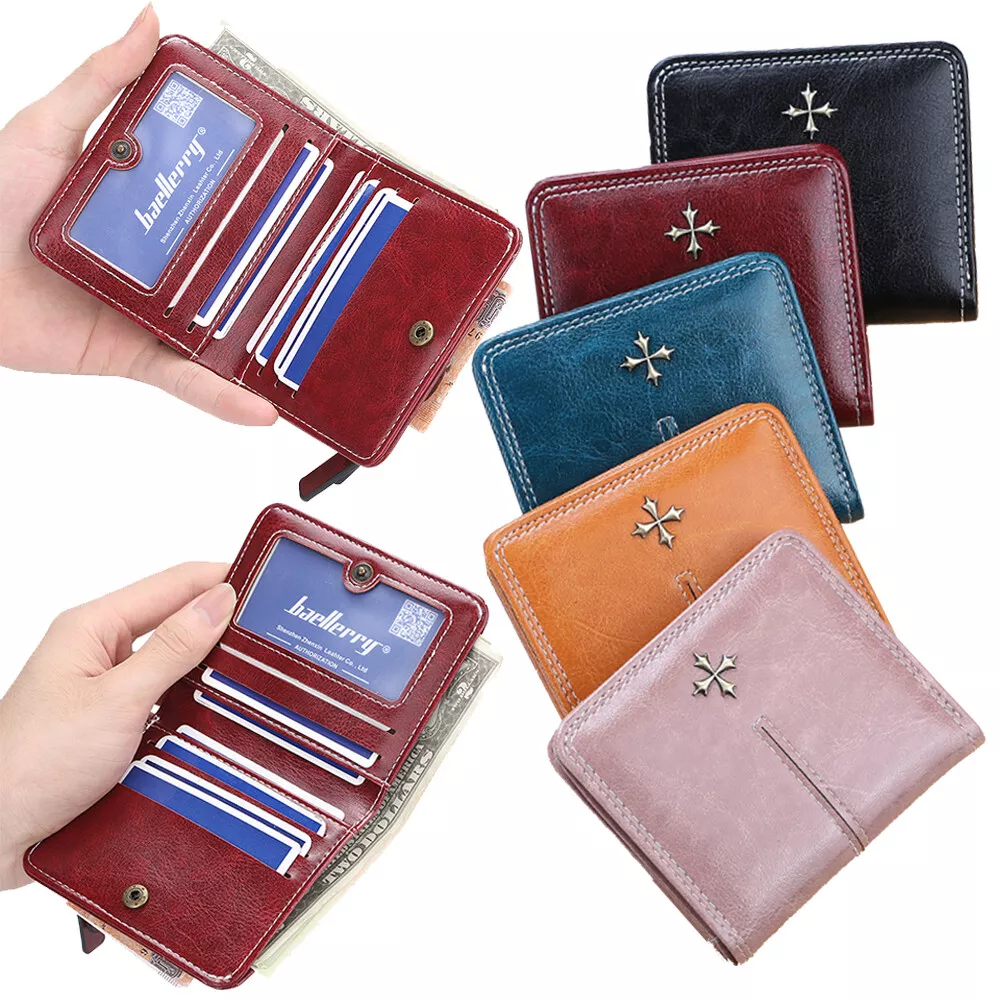 Womens Holder Wallet Folding Card Short Small Leather Money Coin Purse  Ladies 