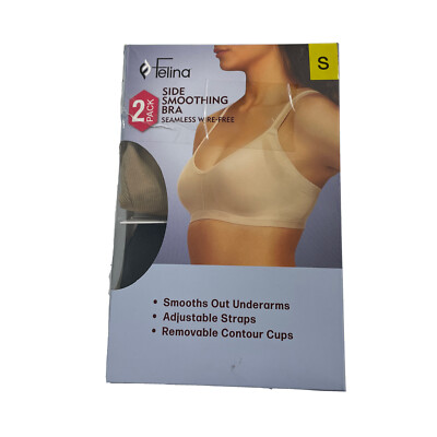 Felina Side Smoothing Bra Adjustable Straps (NEW/Ripped Open BOX) Small 2-PACK