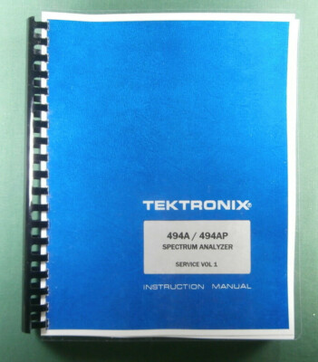 Tektronix 494A 494AP Service Manual Vol 1: Protective Covers & 28b Paper 
