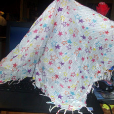 VINTAGE WOMEN'S SCARF, TRIANGLE , STARS , 68"