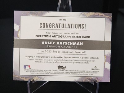 ADLEY RUTSCHMAN ROOKIE PATCH AUTO 2023 TOPPS INCEPTION #32/99 