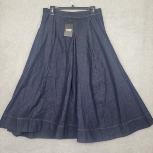 STYLEWE Women’s Denim Midi Skirt High Waist A-Line Full Circle Vintage Blue NWT