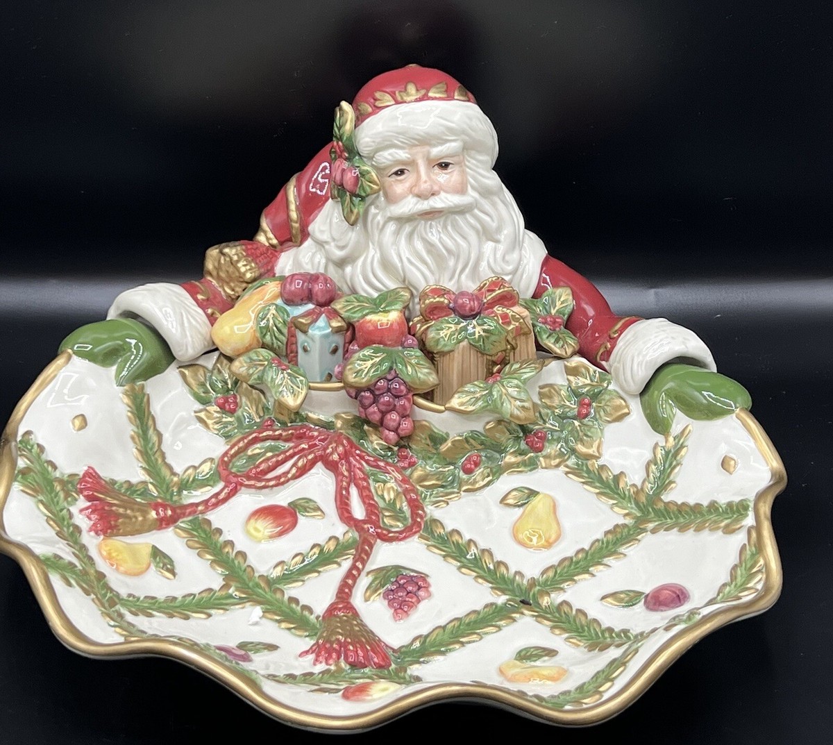 Fitz and Floyd Renaissance Santa Server Dish Large Platter Della