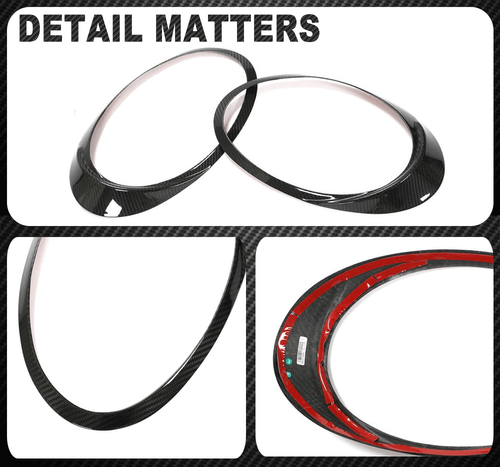 For Porsche 911 992 2019-22 REAL Carbon Fiber Headlight Eyebrows Eyelids Covers - Picture 12 of 13