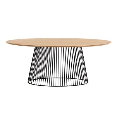 Tisch Leska 200x110cm Mangoholz und schwarzen Stahlbeinen Tisch
