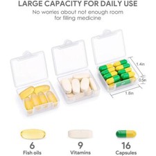 Small Pocket Pill Case 3 Pcs Daily Single Pill Box Organizer Travel Portable A9