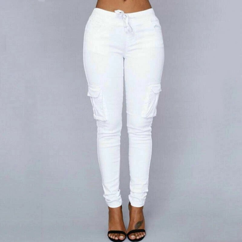 White skinny sales joggers womens