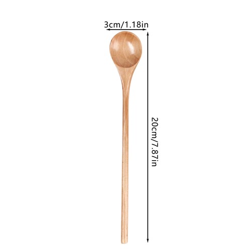 Long Wooden Teaspoon 20cm Wood Serving Coffee Mixing Spoon Japanese Style Spoon - Picture 5 of 15