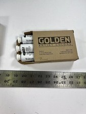 Iridescent Stainless Steel coarse Golden Acrylic Artist Colors 3 Tubes In Box