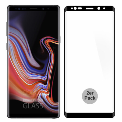 2x 9H Hartglas Samsung Note 9 HD Glas Displayschutz Temperglas FullCover Folie