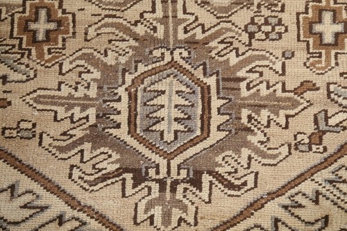 Antique Muted Tribal Geometric Heriz Area Rug Hand-knotted Wool Living Room 8x11 - Picture 7 of 12
